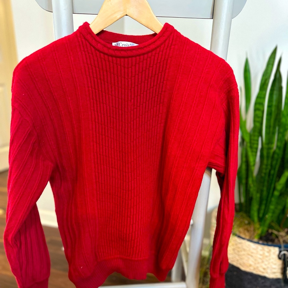 St. Croix Muse’s Red Wool Vintage Sweater